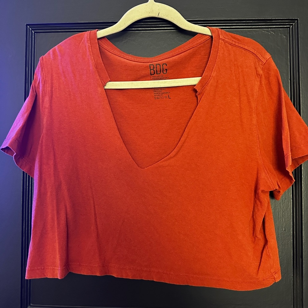 Orange Crop Top T-Shirt Urban Outfitters Size L
